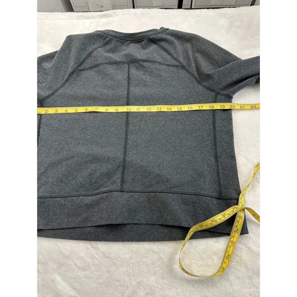 Lululemon Womens Heathered Grey Cotton Lycra Script Logo Pullover Sweatshirt 4 - Picture 7 of 8